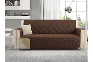 Passione per le tele Copridivano reversibile in microfibra antimacchia e antipelo. Salvadivano Bicolor disponibile in 6 varianti made in Italy (beige/marrone, 3 posti)