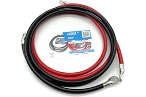 eXODA Câble de batterie 200cm câble d'alimentation en cuivre 50 mm² avec cosses à œillets M8