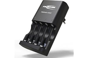 ANSMANN Chargeur pour Piles Powerline 4 Smart (1 PCE) – Chargeur Automatique pour 1 à 4 Piles Rechargeables HR6/HR03 – Station de Recharge avec Modes réparation et détection des Piles défectueuses