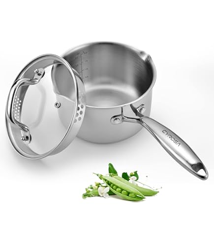 Nuwave Commercial 1.5-Quart Stainless Steel Saucepan With Vented Lid - Tri-Ply Construction