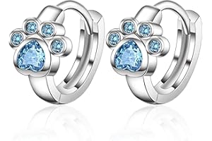 DGUSO Orecchini Donna e Bambina Argento 925, Anallergici, Colorati con Zirconia Cubica, Cerchio per Donne e Ragazze