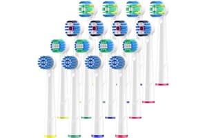 Wardimark Brossette de Rechange Compatible avec Oral-b Braun Brosses à Dents Electrique, 4 Floss Clean, 4 Precision Brush, 4 Whitening Clean, 4 Sensitive Clean (Blanc)