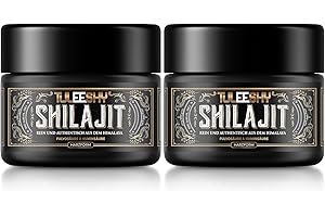‎TULEESHY Shilajit Original Himalaya Shilajit Harz mit Fulvosäure & Spurenmineralien – 100% Reine Goldene Qualität, Ohne Zusatzstoffe (2er Pack)