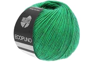 LANA GROSSA Ecopuno | Edle Netzgarnstruktur aus Baumwolle gefüllt mit Merino/Alpaka | Handstrickgarn aus 17% Schurwolle (Merino) & 11% Alpaka Wolle | 50g Wolle zum Stricken & Häkeln | 215m Garn