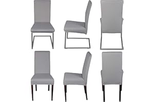 ‎STABOOS Staboos Stuhlhussen 6er Set - Hochwertige und elastische Stuhlhussen für Swingstühle - Pflegeleichte Stuhlbezüge & Hussen für Stühle - Perfekter Stuhlbezug 6er Set - ÖKO TEX Zertifiziert - Hellgrau