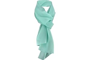 TigerTie - Foulard en mousseline de soie pour femmes - Couleur unie - Dimensions du foulard : 160 cm x 36 cm - Fabriqué en Italie