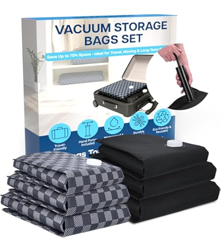 Herbruikbare vacuümzakken voor kleding van TPU met luchtdicht ventiel, nylon reisorganizer met waterdichte ritssluiting, luchtdichte opbergkubussen voor koffer, rugzak (3 stuks