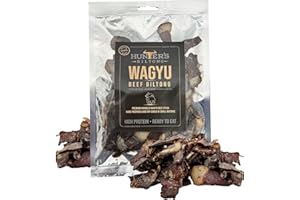 HUNTERS BILTONG Hunter's Wagyu Biltong - 100g - High Protein Healthy Snack for Training - Low Sugar & Gluten Free, MSG Free - Suitable for Keto Diets