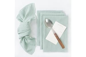 MLMW Sage Cloth Napkins Set of 10 Summer Dinner Cotton Linen Napkins Washable 41 x 41 cm for Wedding Party Bridal Shower Birthday Table Decorations