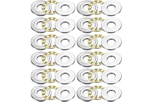 sourcing map 12pcs F8-22M Thrust Ball Bearings, 8mm x 22mm x 7mm Miniature Thrust Bearing with Washers Chrome Steel Single Direction for Conveyor Systems Machine Tools