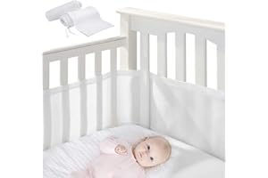 DAZZTIME Ochraniacz do łóżeczka dziecięcego, oddychające obramowanie łóżeczka dziecięcego, ochraniacz do łóżeczka dziecięcego, ochrona krawędzi łóżeczka dziecięcego, barierka ochronna