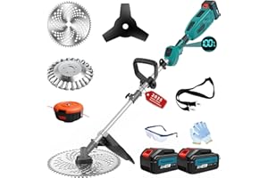 Traumheim Débroussailleuse Electrique sans Fil avec 2X4,0Ah Batteries, 800W Moteur Brushless avec Brosse Désherbage, Coupe Bordures sans Fil 4 en 1, pour tondre Les pelouses et Les Jardins