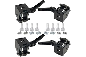 KOPEME Juego de 4 conectores articulados en ángulo para perfil de aluminio de 20 x 20 mm, ranura de 6 mm, articulación de aleación de zinc, rango de rotación de 180°, con palanca de sujeción, perfil de