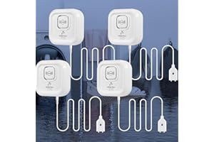 KERUI Sensore Livello Acqua Serbatoio, Rilevatore Perdite Acqua Tubi con Cavo Sonda Esteso e Staccabile, 100 dB Sensore Acqua con 3 Tipi di Allarme senza Fili per Casa, Cucina, Bagno-Senza WIFI