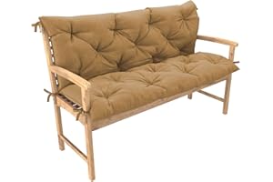‎CHILLY PILLEY chilly pilley Bankkissen Relax Palettenkissen mit Rückenlehne Gartenschaukelkissen mit Nähten Gesteppt Gartenkissen Garten Kissen Sitzpolster Hollywoodschaukel (100x50x50, Camel)