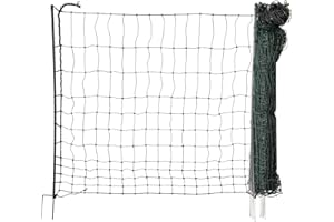 horizont easyLine mobiler Hundezaun Camping, 25m lang, 105cm hoch, Begrenzungszaun mit 7 PVC-Pfählen & Doppelspitzen, grün, Zaun für Hunde, für Garten, Hof & Camping