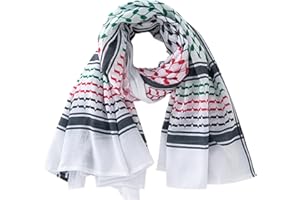 OBELUNRP Sciarpa palestinese, keffiyeh da 54x54 pollici Palestina autentica e traspirante Shemagh Shemagh Scarf Uomini, Stampa a scacchi Scarpa del deserto di keffiyeh, sciarpa testa in Medio Oriente per uomi