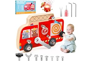 ZOFORY Montessori zabawka dla dzieci w wieku od 3, 4, 5, 6 lat, prezent dla straży pożarnej, drewniana deska wkręcana dla dzieci (z akcesoriami), zabawka dla dzieci od 3 lat, zabawka motoryczna od 3 lat,