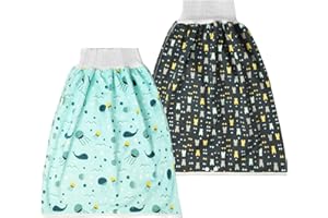 Aolso Baby Trainingshose, 2 Stück Hohe Taille Baby Töpfchen Trainingshose, Windelhosen für Kinder, Baumwolle, Waschbar und Wiederverwendbar, 0-4 Jahre alt(Unterwasserwelt/Bär)