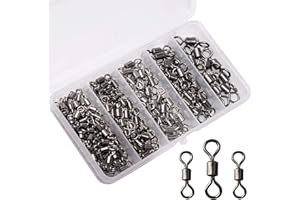 SHADDOCK FISHING 500stk Angeln Tönnchenwirbel Rollen Angelwirbel Solide Ringe Angeln Haken Anschluss Angelausrüstung Box