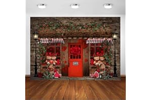 Avezano Sfondo fotografico di San Valentino rosso rosa mattoni muro di San Valentino ritratto negozio di fiori amore matrimonio matrimonio doccia fondali ritratto foto stand puntelli (2,1 m x 1,5 m)