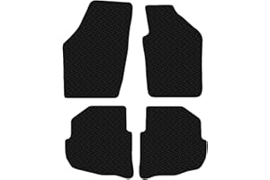 Carsio Black Floor Rubber Tailored Car Mat 3mm 4pc Set TO FIT - VW Polo 9N 2004-2009