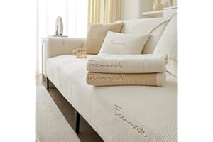 ‎TOPCHANCES TOPCHANCES Sofa Überzug,2024 Neue Universelle rutschfeste Couch Überzug 1/2/3/4 Sitzer Für L Form Eckcouch Waschbar Sofabezug Hund Katze Kratzschut(Milchsamt gebrochenes Weiß,70×180cm 1PCS)