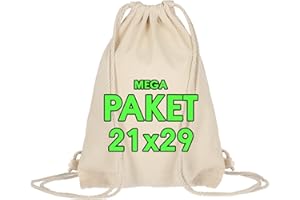 ‎ELES VIDA ELES VIDA Cotton Bag for Children 21 x 29 cm – Pack of 10 or 25 for Painting & Design – Bags Oeko-Tex® Tested Small Sports Bag – Festival Party Bag, Jute Bag Fabric Bag