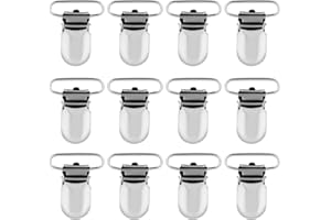 LIHAO 12x Schnuller Clips Metall Schnullerketten Baby Clip Ersatz für Hosenträger 25mm