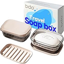 Lot De 2 Boîtes à Savon De Voyage Étanches - Portable, Couvercle, Paroi De Drainage - Pour Camping, Salle De Bain - 5