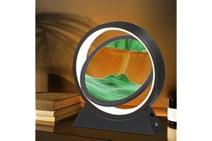 Ulikey Pittura di Sabbia Che Scorre, Sabbia in Movimento 3D con Luce Notturna a LED, Quadro di Sabbia 3D Sabbia Dinamica per Decorazioni la Casa l'ufficio