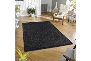 Wadan 160x230cm Anthracite Small Large Shaggy Rug Modern Rugs Living Room Extra Large Small Medium Rectangular Size Soft Touch Thick Pile Living Room Area Rugs Non Shedding