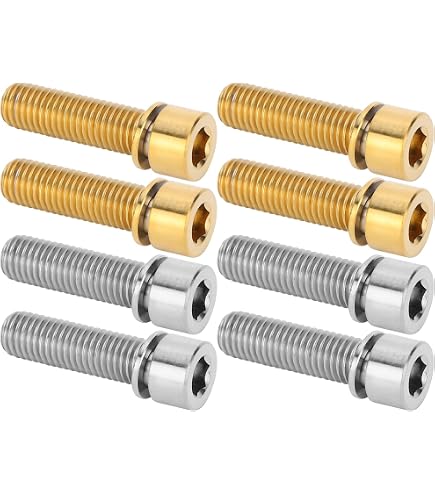 Lot De 4 Vis De Potence Vélo – M7x20 Mm, Tête Conique, En Alliage De Titane, Pour Guidon Ou Tige De Selle