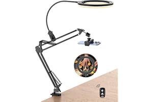 UBeesize 10" Ringlicht Overhead Stativ Handy Flexibler Schlauch Handy Stativ mit Ringlicht Tisch Kamera Arm Halterung für YouTube, TikTok, Live Stream, Kochen