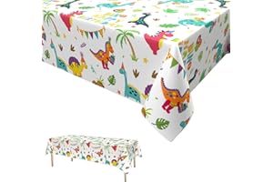 DAGELAR Dinosaur Party Tablecloth,Dinosaur Birthday Table Covers Wipe Clean Plastic Table Cover Dinosaur Theme Birthday Party Supplies for Kids Boys 137 * 274cm