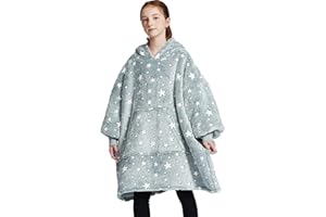 Wenlia Sherpa Hoodie Sudadera Manta para Niñas Niño, Sudadera Manta de Forro con Capucha de Gran tamaño, Talla única, Bata de Estar por Casa para Adolescentes 7-14 Años