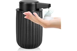 Phneems Dozownik mydła, automatyczny dozownik mydła w piance, elektryczny dozownik mydła z czujnikiem, 320 ml, automatyczne ładowanie USB, wodoodporność IPX5, do łazienki, kuchni, czarny