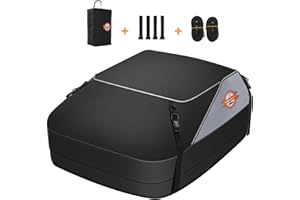 Sailnovo - Bolsa de techo, plegable, 425 L, material impermeable, 1000D, 6 correas reforzadas, 4 ganchos para puerta, para viajes y transporte de equipaje, para vehículos con o sin barras de techo