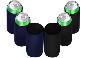 IJHYGD Bierflaschenkühler 6Pcs Bierdosen Kühler Dosen can Cooler Abdeckung 330ml Dosenkühler Neopren Bierdosenkühler Dosenhüllen Geeignet für alle Arten von Partys 3 Schwarz und 3 Marine
