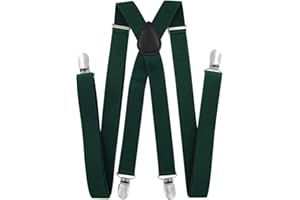 axy Herren Hosenträger breit 2,5 cm mit 4 Starken Clips X-Form und Damen