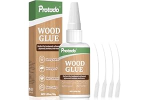 Protado Wood Glue, 35g Heavy Duty Super Strong Clear Glue, Waterproof Heat Resistant Adhesive for Wood Bonding, Repair, Furniture, Plywood, MDF, Carpentry, DIY Kits