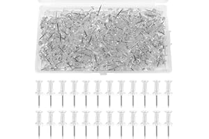 EUZUXU 200 Stück Transparente Reißzwecke, Reißnagel mit Plastikbox, Reißzwecken Transparente Reißnagel, für Korkplatte, Landkarte, Fotos, Haus, Handwerke, Wandkarten
