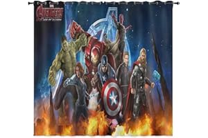 LKFFHAVD - Tende oscuranti con stampa 3D, con occhielli, motivo Avengers, Captain America, Iron Man, set da 2 pezzi, per camera da letto e cameretta dei bambini, 280 x 180 (L x A), 9