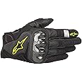 Alpinestars Men's SMX-1 Air v2 Motorcycle Riding Glove, Black/Fluorecent Yellow, Large, Motorcycle Racing, Leather Suede