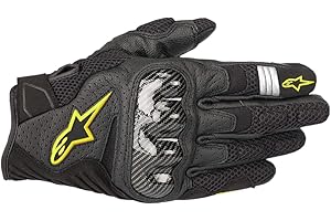 Alpinestars Gants Moto SMX-1 Air V2 Gloves Black Yellow Fluo, Noir/Jaune, XXL