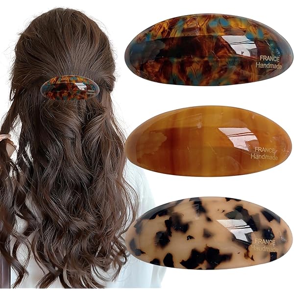 HAYHOI 4 Fermagli Per Capelli In Celluloide, Ganascia Francese A - Foto 9