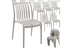 TecTake® Lot de 6 Chaise de Jardin Fauteuil Salon extérieur empilable, résistant aux intempéries, pour Salon de Jardin Exterieur, Meuble pour Amenagement Balcon Terrasse