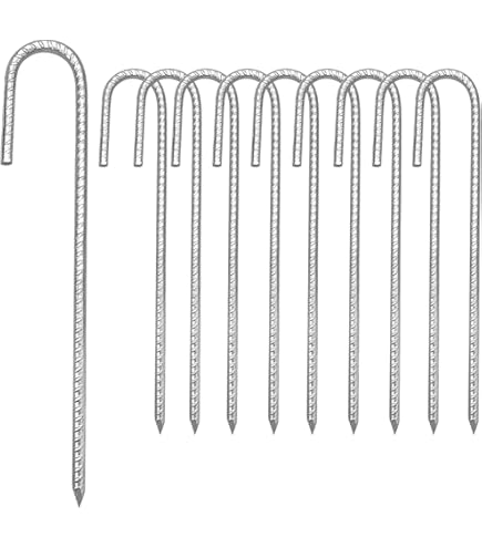 8 Ancrages Sol XL Acier Galvanisé - 30 Cm - Pour Tentes, Trampolines, Châteaux Gonflables - Fixation Extérieure Solide