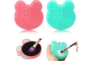 Unaone Pinsel Reinigungspad 2 Stücke,2 in 1 Make-up Pinsel Reiniger,Silikon Pinselreiniger Gesichtsreinigungsbürsten,Handmatten Wäscher,Pinsel-Reinigung Brush Cleaner für Farbenwechsel,Reinigung,Micky