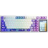 Aula L99 4" Akıllı Dokunmatik Ekranlı 3 Modlu RGB Hot Swap Raindrop Switch Mekanik Kablosuz Oyuncu Klavyesi Mor